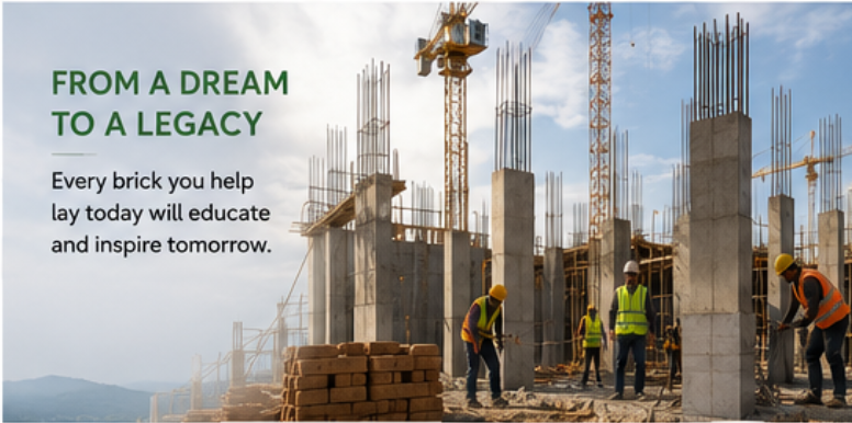 Construction scene representing the academy headquarters project